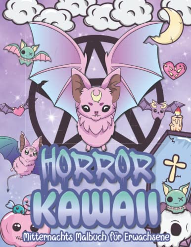 Horror Kawaii Malbuch: Mitternachts Malbuch für Erwachsene & Kinder mit 25 gruseligen & süßen Monstern zum Ausmalen von Independently published