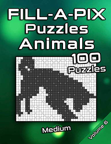 Medium FILL-A-PIX Puzzles for Adults | Animals: Intermediate Mosaic Puzzles for Advanced and Beginners | Fun Brain Tease for Adults and Clever Kids von Independently published