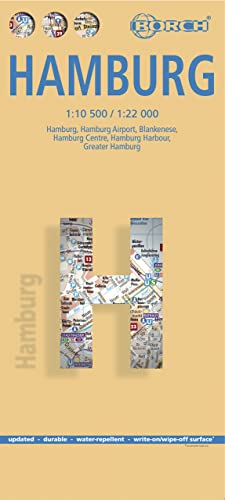 Hamburg, Borch Map: Hamburg, Hamburg Airport, Blankenese, Hamburg Centre, Hamburg Harbour, Greater Hamburg: Einzelkarten: Hamburg 1:22 000, Hamburg ... HVV, Germany administrative & time zone