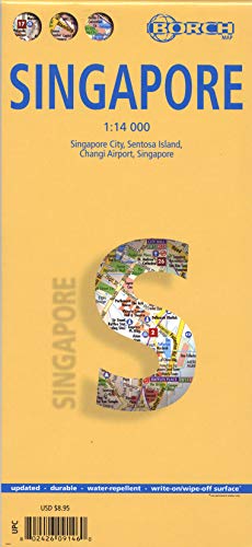 Singapore, Singapur, Borch Map: Singapore City, Sentosa Island, Changi Airport, Singapore: Einzelkarten: Singapur City 1:14 000, Singapur 1:120 000, ... Airport 1:4 000, Public Transportation SMRT von Borch GmbH
