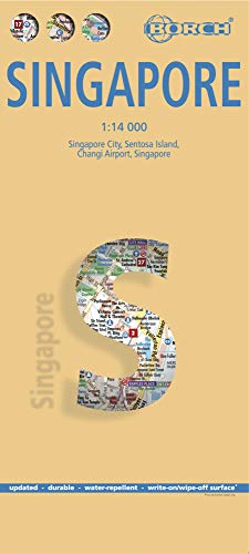 Singapore, Singapur, Borch Map: Singapore City, Sentosa Island, Changi Airport, Singapore