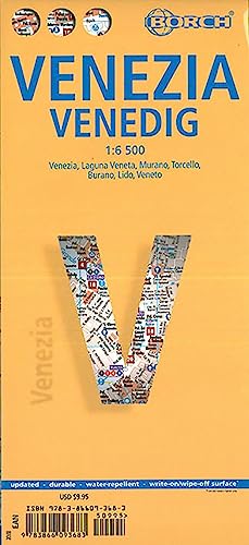 Venice, Venedig, Borch Map: Venice, Venice Lagoon, Murano, Torcello, Burano, Lido, Veneto