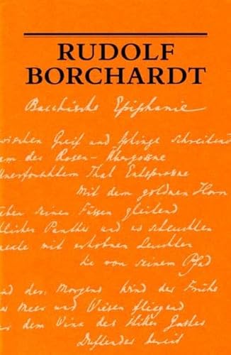 Bacchische Epiphanie (Schriften der Rudolf-Borchardt-Gesellschaft)