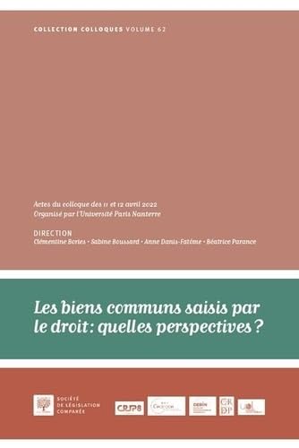 Les biens communs saisis par le droit : quelles perspectives ?: Actes du colloque des 11 et 12 avril 2022, Université Paris Nanterre (62) von LEGIS COMPAREE