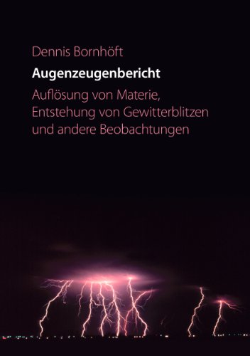 Augenzeugenbericht. Auflösung von Materie ...: Auflösung von Materie, Entstehung von Gewitterblitzen und andere Beobachtungen von Books on Demand
