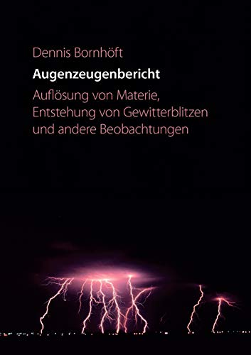 Augenzeugenbericht. Auflösung von Materie ...: Auflösung von Materie, Entstehung von Gewitterblitzen und andere Beobachtungen Augenzeugenbericht. Auflösung von Materie ...: Auflösung von Materie, Entstehung von Gewitterblitzen und andere Beobachtungen
