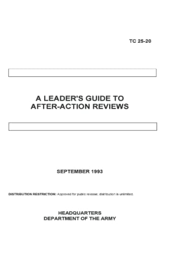 TC 25-20 A LEADER'S GUIDE TO AFTER-ACTION REVIEWS
