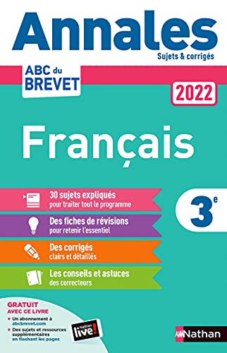 Annales Brevet 2022 - Français - Corrigé: Sujets & corrigés von NATHAN