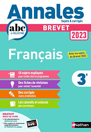 Annales Brevet 2023- Français - Corrigés: Sujets & corrigés von NATHAN