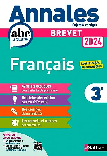 Annales Brevet Français 2024 - Corrigé: Sujets & corrigés von NATHAN
