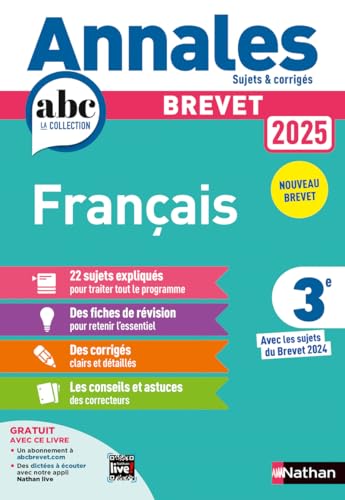 Annales Brevet Français 2025 - Corrigé: Sujets & corrigés von NATHAN