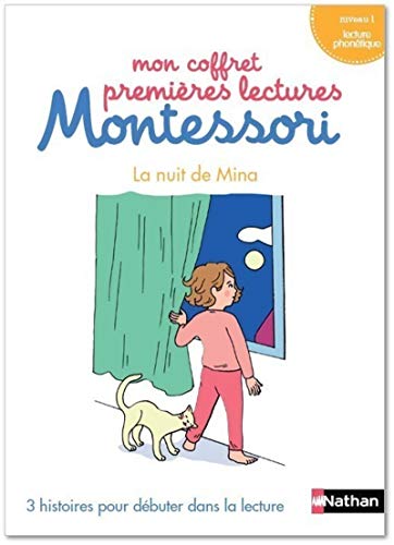 Mon coffret premières lectures Montessori - La nuit de Mina - niveau 1: 3 histoires pour débuter dans la lecture. Niveau 1 lecture phonétique von NATHAN