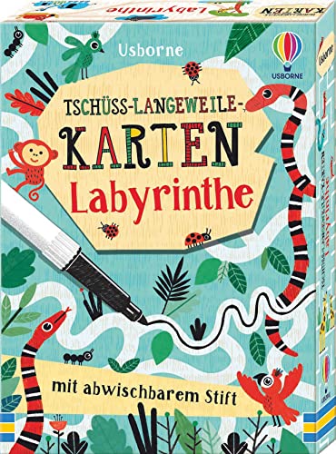 Tschüss-Langeweile-Karten: Labyrinthe: mit abwischbarem Stift