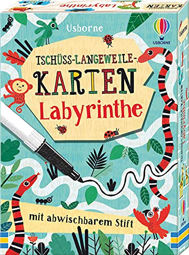 Tschüss-Langeweile-Karten: Labyrinthe: mit abwischbarem Stift von Usborne