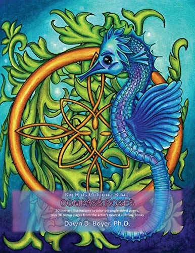 Big Kids Coloring Book: Compass Roses: 50 line-art illustrations, plus 36 bonus pages from the artist’s most recent coloring books (Big Kids Coloring Books, Band 114)