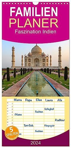 Familienplaner 2024 - Faszination Indien mit 5 Spalten (Wandkalender, 21 cm x 45 cm) CALVENDO