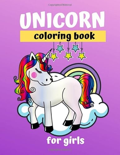 Unicorn Coloring Book For Girls - English version: Unicorn coloring and drawing book for children | 50 pages 1 side for writing or drawing - other ... cover | Gift for Girls | Kids ages 4 to 8