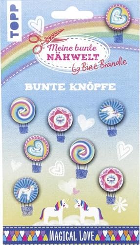 Bine Brändle Bunte Knöpfe Magical Love: 8 Knöpfe in 4 Designs
