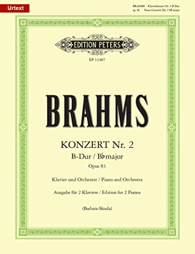 Konzert Nr. 2 B-Dur op. 83, 2 Klaviere zu vier Händen: Klavierkonzert. Urtext (Edition Peters)