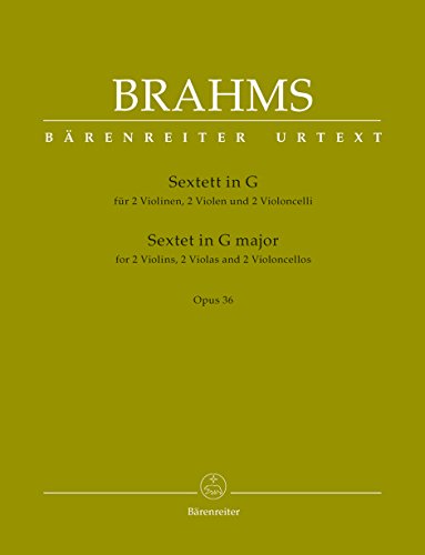 Sextett in G-Dur op. 36 für 2 Violinen, 2 Bratschen und 2 Violoncelli: Stimmen im Umschlag