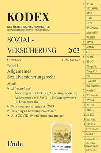 KODEX Sozialversicherung 2023, Band I (Kodex des Österreichischen Rechts) von Linde Verlag Ges.m.b.H.