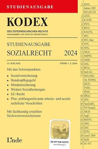 KODEX Studienausgabe Sozialrecht 2024: Studienausgabe von Linde Verlag Ges.m.b.H.