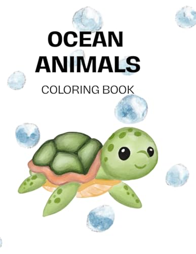 Kids Ocean Animals Coloring Activity Book, Children's Coloring Book, Kids Aquatic Animals Coloring, Ages 2-8, Activity Book von Independently published