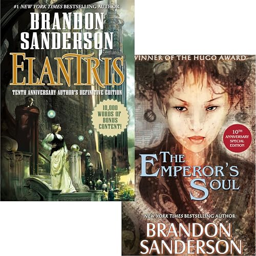 Elantris Series Collection 2 Books Set By Brandon Sanderson (Elantris: 10th Anniversary Edition, [Hardcover] The Emperor's Soul)