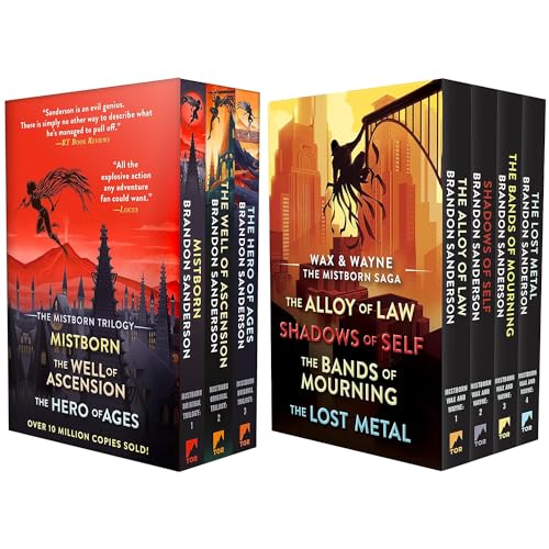 Mistborn Trilogy Trade Paperback Boxed Set: Mistborn,The Well of Ascension,The Hero of Ages & Wax and Wayne,The Mistborn Saga Boxed Set: Alloy of Law,Shadows of Self,Bands of Mourning,The Lost Metal