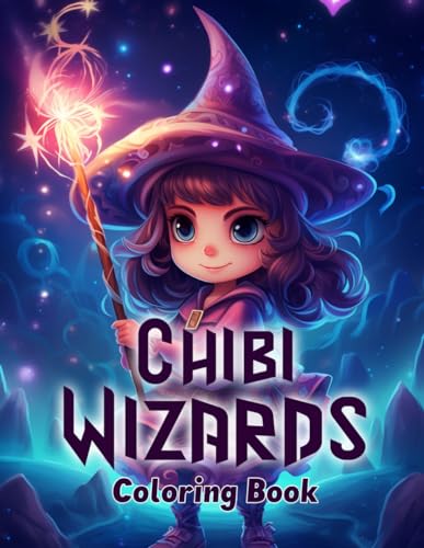 Chibi Wizards Coloring Book: Illustrations of Cute Wizards and Mexican Inspired Designs Stress Relief von Independently published