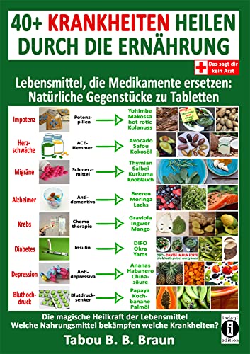 40+ Krankheiten heilen durch die Ernährung - Lebensmittel, die Medikamente ersetzen: Natürliche Gegenstücke zu Tabletten: Die magische Heilkraft der ... Nahrungsmittel bekämpfen welche Krankheiten? von indayi edition