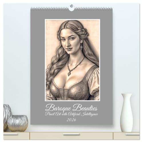 Baroque Beauties, Pencil Art with Artificial Intelligence (High Quality Premium Wall Calendar 2026 DIN A2 portrait),CALVENDO 12 Month Wall Calendar: ... but all are beautiful and captivating. von Calvendo