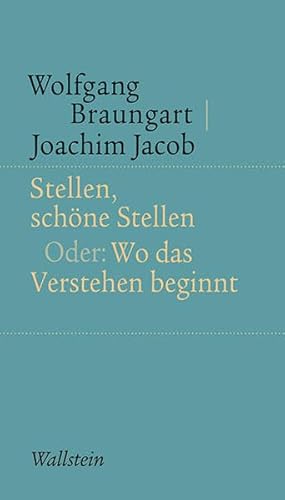Stellen, schöne Stellen: Oder: Wo das Verstehen beginnt (Kleine Schriften zur literarischen Ästhetik und Hermeneutik)