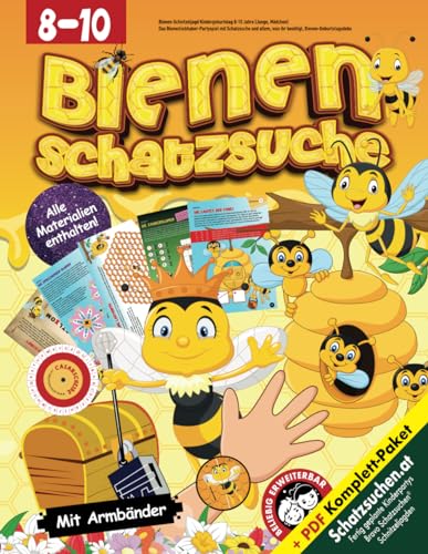 Bienen-Schnitzeljagd Kindergeburtstag 8-10 Jahre (Junge, Mädchen): Das Bienenliebhaber-Partyspiel mit Schatzsuche und allem, was ihr benötigt, Bienen-Geburtstagsdeko (Bravo Schatzsuche)