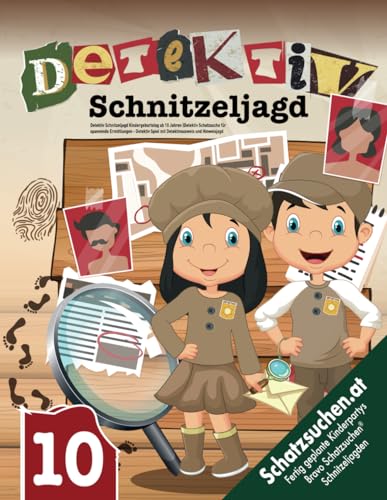 Detektiv Schnitzeljagd Kindergeburtstag ab 10 Jahren: Detektiv Schatzsuche für spannende Ermittlungen - Detektiv Spiel mit Detektivausweis und Hinweisjagd (Bravo Schatzsuche)