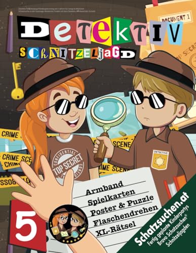Detektiv Schnitzeljagd Kindergeburtstag ab 5 Jahren für Junge & Mädchen: Schatzsuche in der Spionage-Akademie: Findet mit dem Detektiv-Armband den Schatz! (Bravo Schatzsuche)