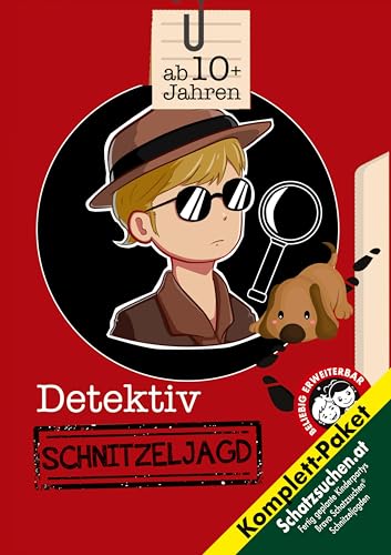 Detektiv Schnitzeljagd Schatzsuche Kindergeburtstag ab 10 Jahre: Fallermittlung mit Fußspuren & Fingerabdrücke lesen sowie Detektiv-Hacks & Cäsar-Geheimschriftscheibe von Lucid Page Media