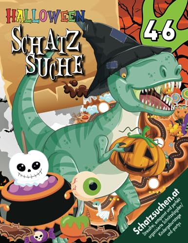 Dino Hexen Schatzsuche Kindergeburtstag & Halloweenparty 4-6 Jahre: Lustige Rätsel & Spiele kombiniert. Zutaten sammeln, Zaubertrank brauen, Schatz finden. Sofort startklar! (Bravo Schatzsuche) von Independently published