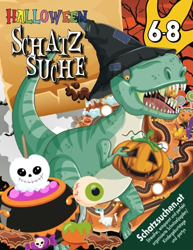 Dino Hexen Schnitzeljagd Kindergeburtstag / Halloweenparty 6-8 Jahre: Zutaten sammeln, Zaubertrank brauen, Schatz finden. Startklare Schatzsuche mit ... inkl. Zutaten-Etiketten. (Bravo Schatzsuche)