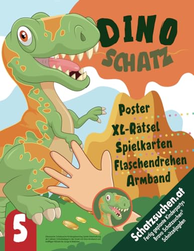 Dinosaurier Schatzsuche Kindergeburtstag Spiele Unterhaltung ab 5 Jahren: Schnitzeljagd in der Urzeit mit Dino-Armband und kniffligen Rätseln für Junge & Mädchen Dinosaurier Schatzsuche Kindergeburtstag Spiele Unterhaltung ab 5 Jahren: Schnitzeljagd in der Urzeit mit Dino-Armband und kniffligen Rätseln für Junge & Mädchen