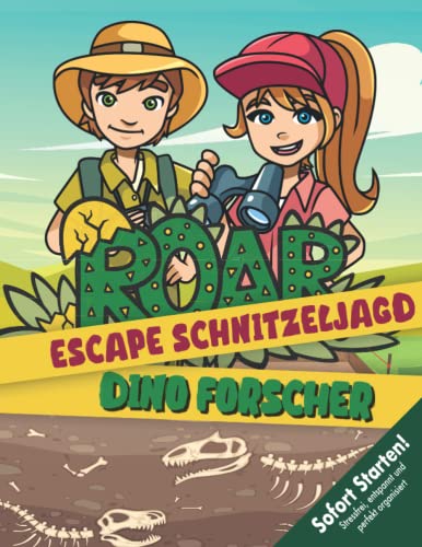 Escape Room Schnitzeljagd Dinosaurier Kindergeburtstag ab 6 Jahren: Packende Geschichte, kreative Versteckrätsel, spannende Spielstationen, u.v.m. ... Sofort startklar! (Bravo Schatzsuche)