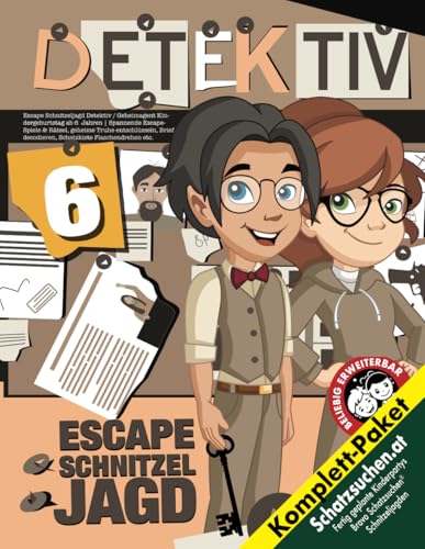 Escape Schnitzeljagd Detektiv / Geheimagent Kindergeburtstag ab 6 Jahren: Spannende Escape-Spiele & Rätsel, geheime Truhe entschlüsseln, Brief ... Flaschendrehen etc. (Bravo Schatzsuche)