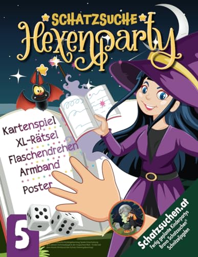 Hexen Schatzsuche Kindergeburtstag Spiele Unterhaltung ab 5 Jahren: Schnitzeljagd in der magischen Welt - Findet mit dem Hexen-Armband den Schatz (Hexengeburtstag) (Bravo Schatzsuche)