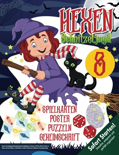 Hexen Schnitzeljagd Kindergeburtstag Beschäftigung ab 8 Jahren: Hilf Hexe Tilda ihre Katze zu finden und den Entführer zu überführen. Kreative ... Hexengeburtstag) (Bravo Schatzsuche)