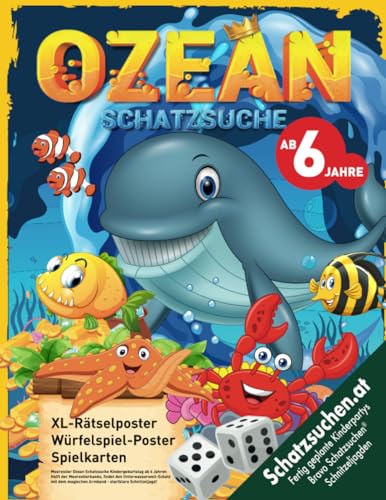 Meerestier Ozean Schatzsuche Kindergeburtstag ab 6 Jahren: Helft der Meerestierbande, findet den Unterwasserwelt-Schatz mit dem magischen Armband - startklare Schnitzeljagd! (Bravo Schatzsuche)