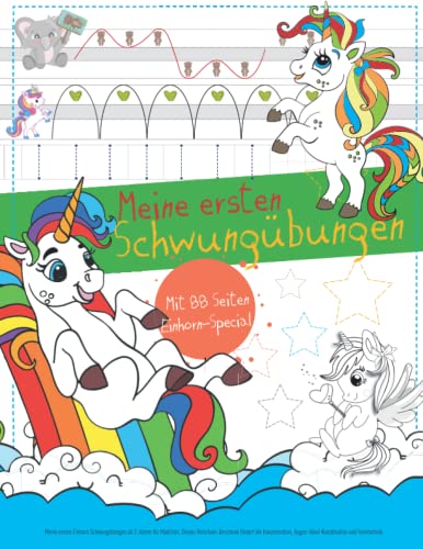 Meine ersten Einhorn Schwungübungen ab 3 Jahren für Mädchen: Dieses Vorschule-Geschenk fördert die Konzentration, Augen-Hand-Koordination und Feinmotorik. (Mit Lob & Freude., Band 12)