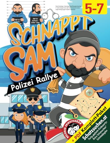 Polizei Schnitzeljagd - Geburtstags-Rallye/Kindergeburtstag Spiel 5-7 Jahre: Schnappt Schatz-Joker Sam! Schatzsuche mit einer lustigen Verfolgungsjagd mit Spielen & Materialien. (Bravo Schatzsuche)