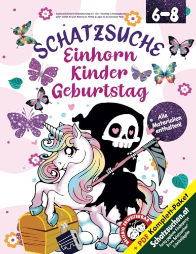 Schatzsuche Einhorn Kindergeburtstag ab 7 Jahre: Gruselige Schnitzeljagd zum Sofort Starten mit allen Materialien. Perfekt als Spiel für die Halloween Party. (Bravo Schatzsuche)