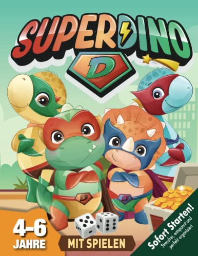 Superhelden Schatzsuche Kindergeburtstag 4-6 Jahre: Knifflig! Erobert mit den Superdinos das Superkraft-Armband, findet den Schatz & besiegt den Bösewicht. (Bravo Schatzsuche) von Independently published