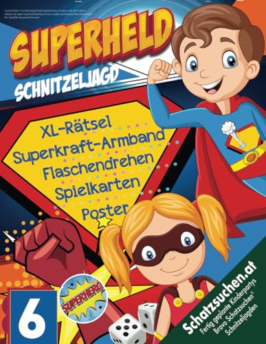 Superhelden Schnitzeljagd Kindergeburtstag Schatzsuche ab 6 Jahren: Findet mit dem Superkraftarmband den Schatz und besiegt den Bösewicht - Ein Spiel für Superheld*innen! Superhelden Schnitzeljagd Kindergeburtstag Schatzsuche ab 6 Jahren: Findet mit dem Superkraftarmband den Schatz und besiegt den Bösewicht - Ein Spiel für Superheld*innen!